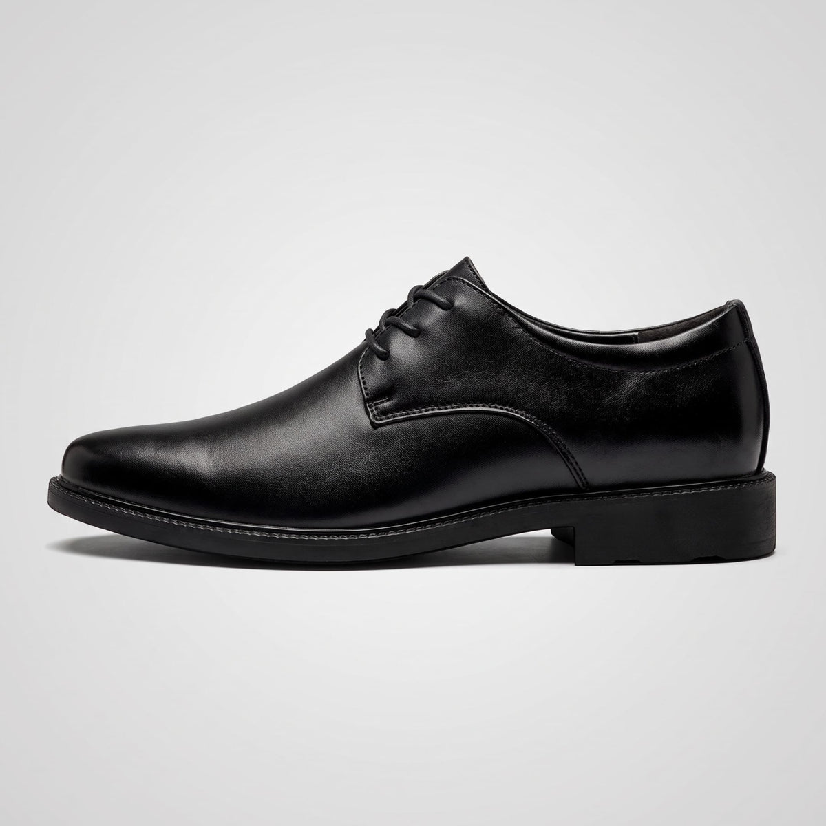 FORCIANO PRESTIGE Height Increasing Shoes in black Sleek style shown from the side profile.