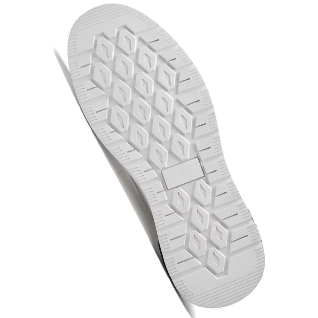 FORCIANO PRIME white height increasing sneakers outsole detail showing the geometric tread pattern and textured grip design.