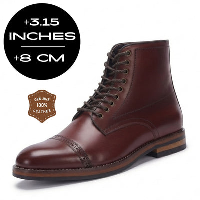 FORCIANO ROMANO brown Height Increasing Boots with 8 cm / 3.15 inch height increase.