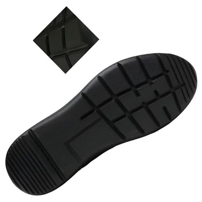 FORCIANO STRIDE black elevator sneakers outsole shown close-up with the tread pattern clearly visible.