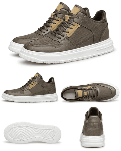 FORCIANO ZENITH brown sneakers shown in a multi-view layout with pair, side profile, top view, rear view and outsole details.