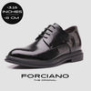 FORCIANO IMPERIAL black premium leather elevator dress shoes shown in a rotating product video with a confirmed 8 cm / 3.15" height increase.
